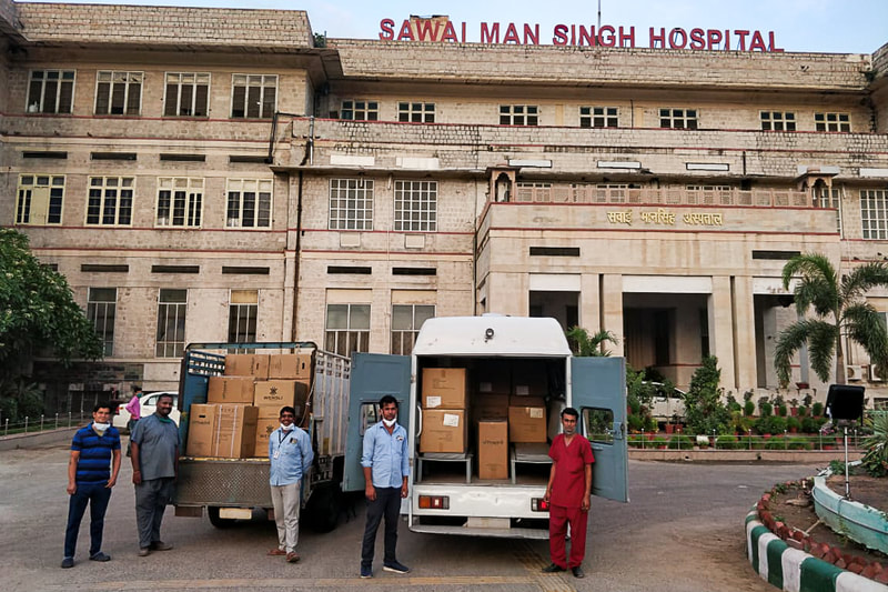 Oxygen concentrators reach Sawai Man Singh Hospital, Jaipur, May 13, 2021.