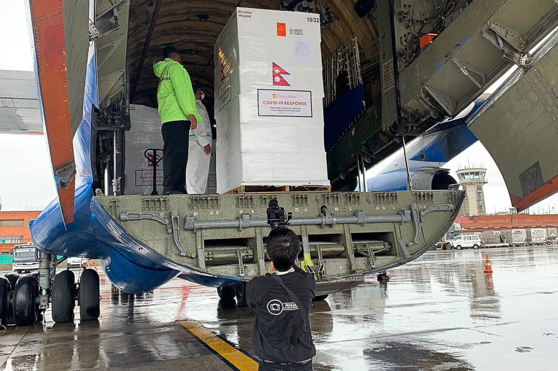 A shipment of 130 oxygen concentrators supplied by Community Partners International reaches Tribhuvan Airport in Kathmandu, Nepal on May 29, 2021.