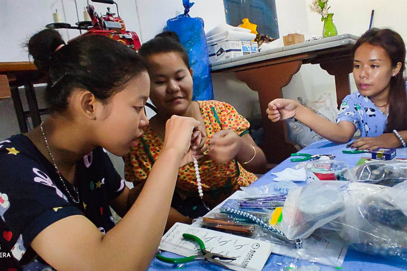 Women trainees attend a Precious Lady craft workshop in Rakhine State, Myanmar. 
