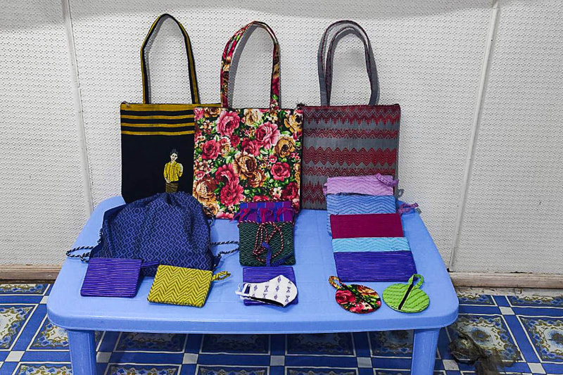 Some of the handicrafts made for sale by women supported by Precious Lady in Rakhine State, Myanmar.