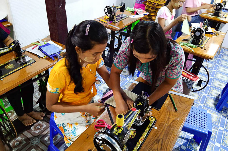 Women trainees attend a Precious Lady craft workshop in Rakhine State, Myanmar. 