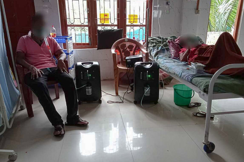 Oxygen concentrators in use at Cachar Cancer Hospital and Research Centre, Silchar, Assam, May 15, 2021.
