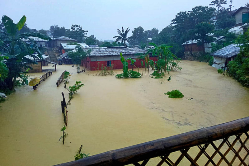Flooding in Kutupalong Refugee Camp, Bangladesh.