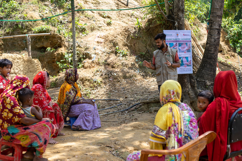 Villagers attend a community meeting to discuss the CPI-supported water network in Doria Nagar village, Cox's Bazar, Bangladesh.