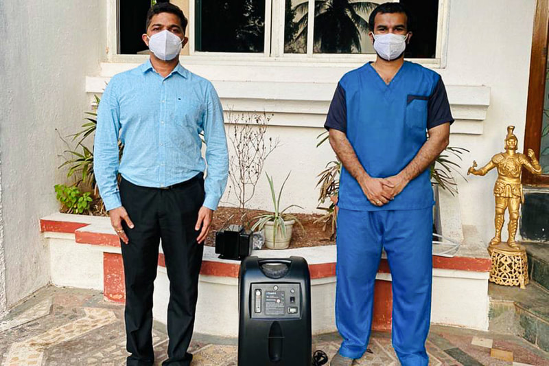Oxygen concentrators reach Sawantwadi COVID Center, Maharashtra, May 13, 2021.
