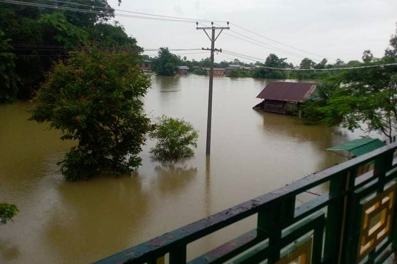 Floodwaters in Karen (Kayin) State, Myanmar. 